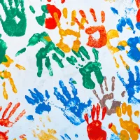Painted handprints