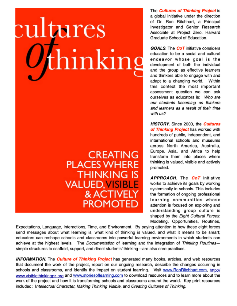 Cultures of Thinking Initiative