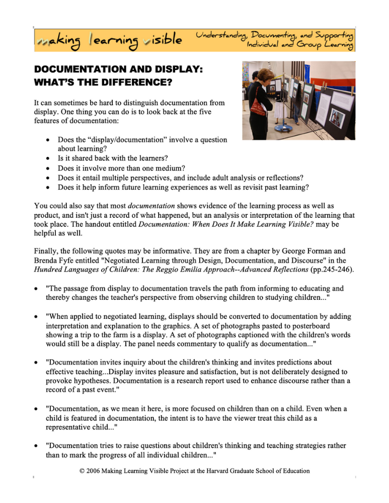 Documentation and Display_ What's the Difference