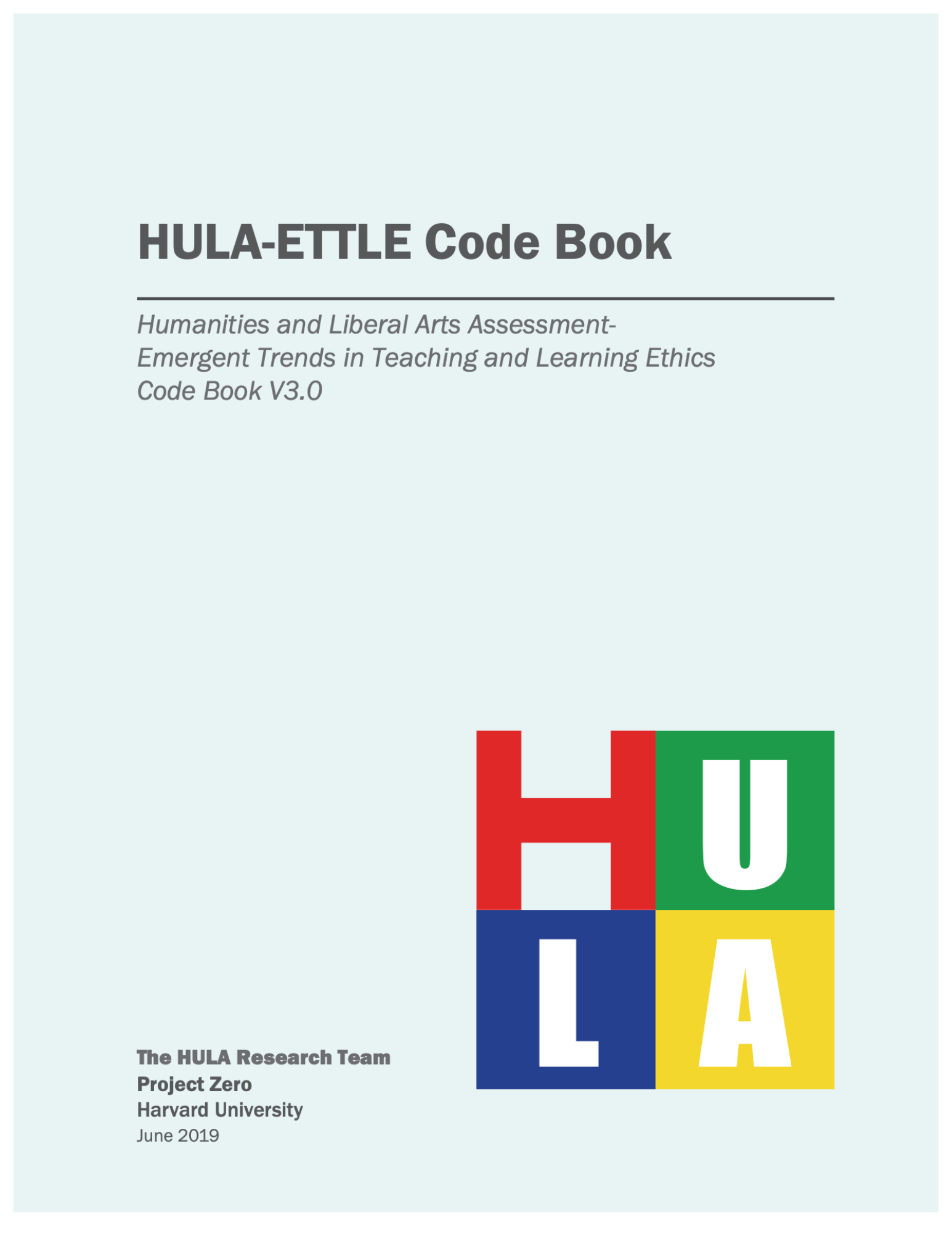 HULA-ETTLE Code Book
