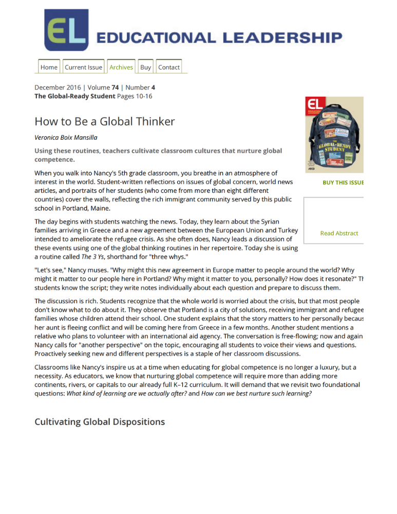 How to be a global thinker
