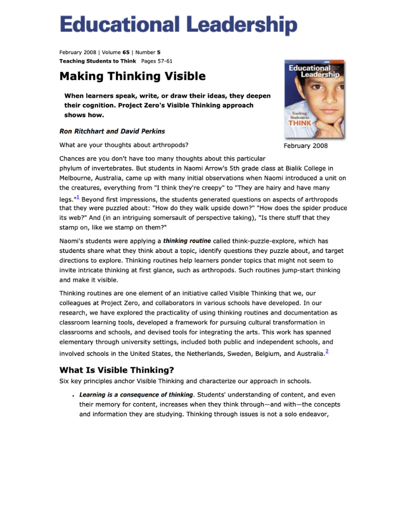 Making Thinking Visible 1