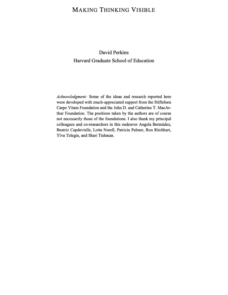 Making thinking visible 2