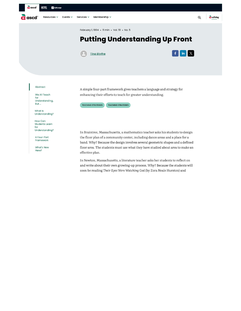 Putting Understanding Up Front