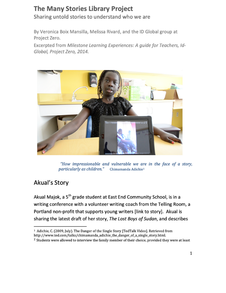 The Many Stories Library Project