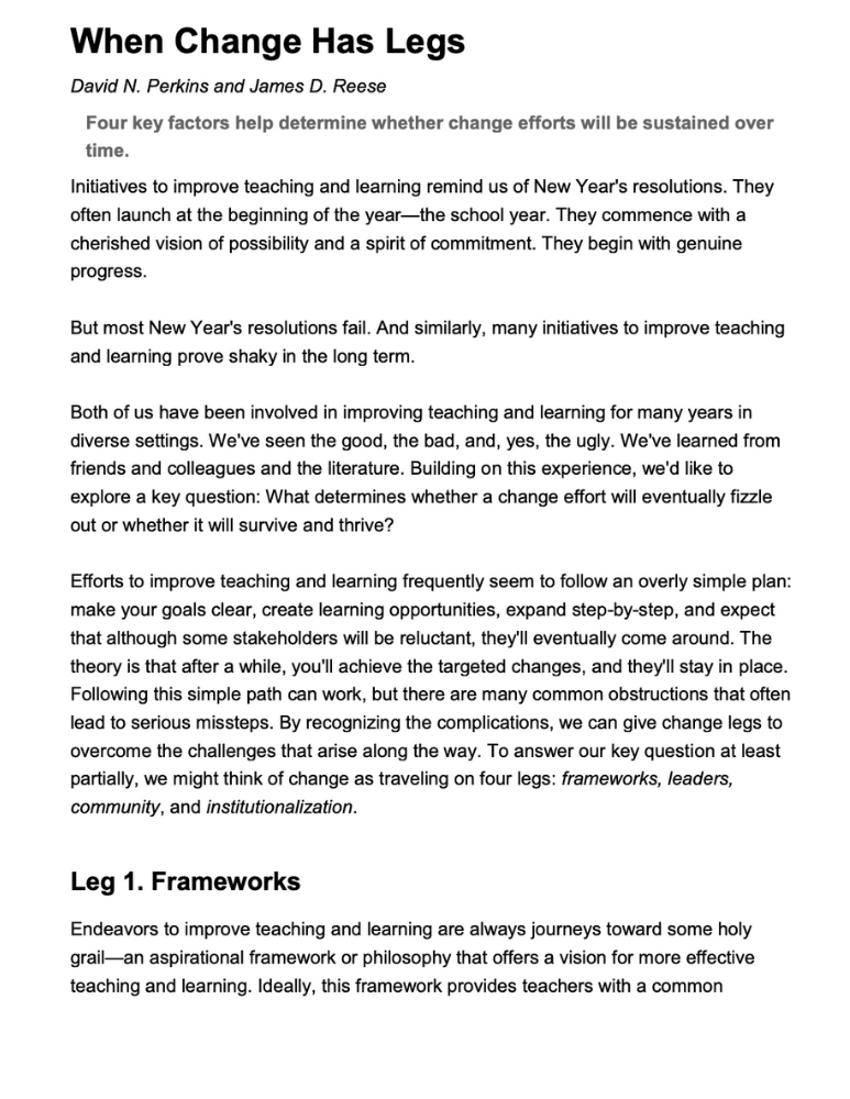 When Change Has Legs