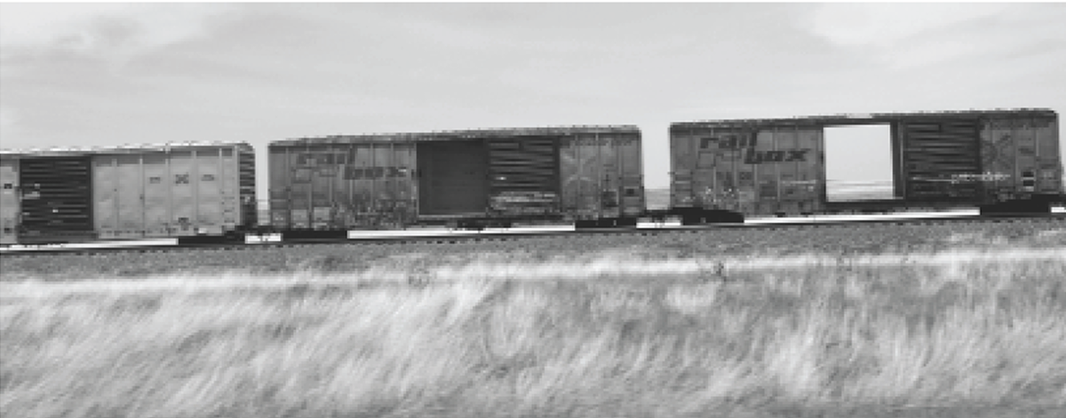 a train speeds along a track