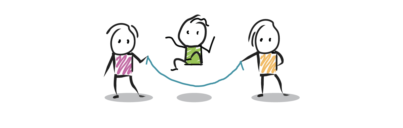 Three children jumprope