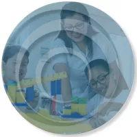 A circle with a teacher and learners inside