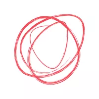 A red, drawn swirl