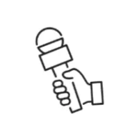 Hand holding microphone