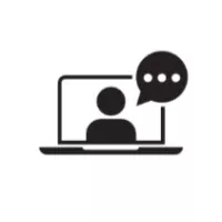 Icon of laptop chat